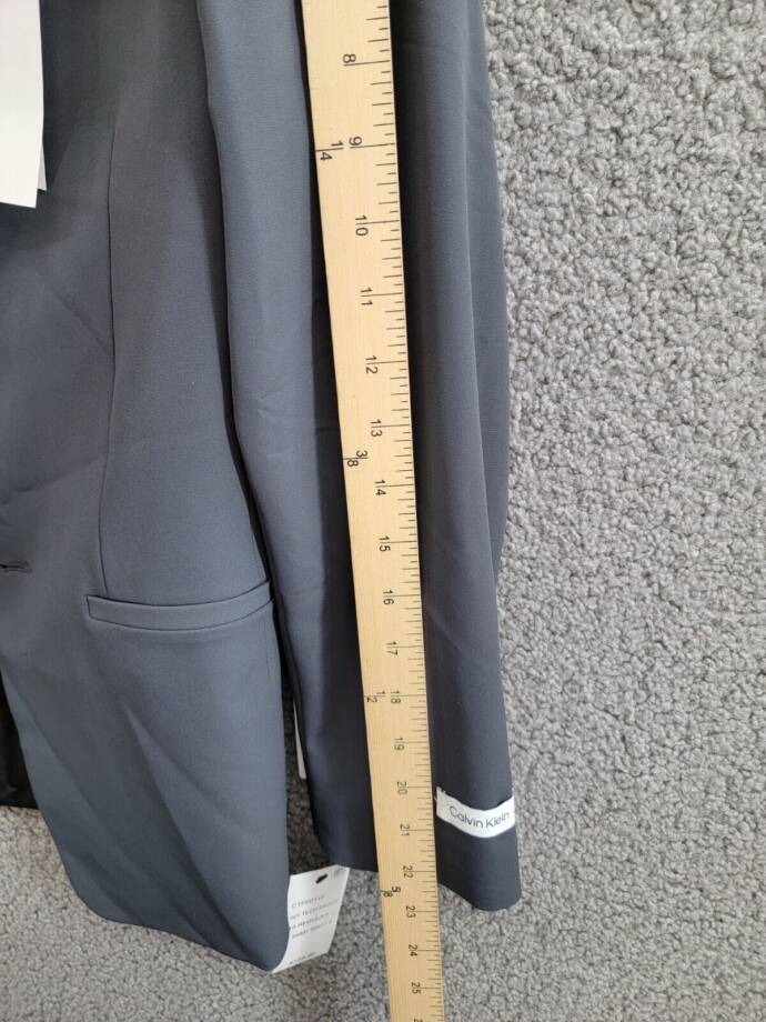 Calvin Klein Slim-Fit Stretch Performance Suit Jacket Big Boy 16 Ebony Solid L/S