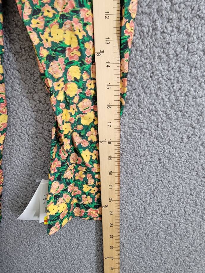 French Connection Aleezia Flavia Floral A-Line Dress Women's 4 Forest Green L/S