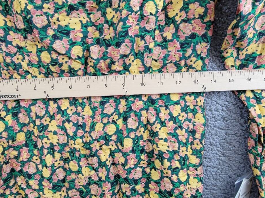 French Connection Aleezia Flavia Floral A-Line Dress Women's 4 Forest Green L/S