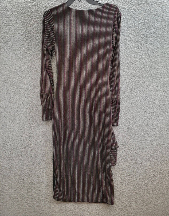 French Connection Paula Keyhole Midi Dress Women's S Blackout Multi Round Neck