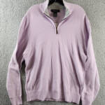The Men's Store at Bloomingdale's Birdseye Quarter Zip Sweater Men's XL Lavender