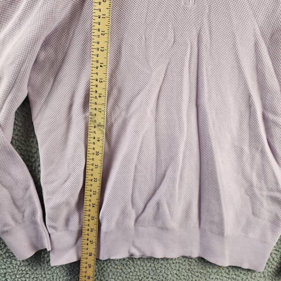 The Men's Store at Bloomingdale's Birdseye Quarter Zip Sweater Men's XL Lavender