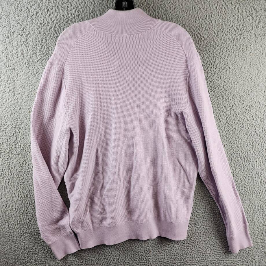 The Men's Store at Bloomingdale's Birdseye Quarter Zip Sweater Men's XL Lavender