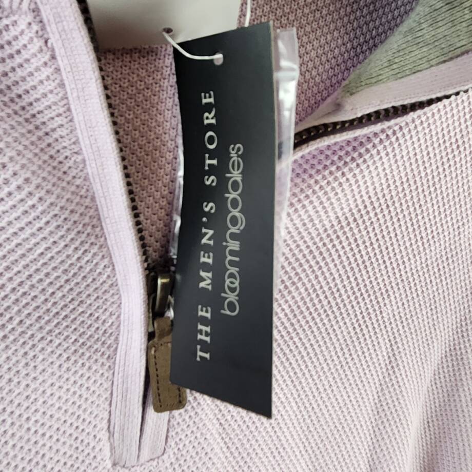 The Men's Store at Bloomingdale's Birdseye Quarter Zip Sweater Men's XL Lavender
