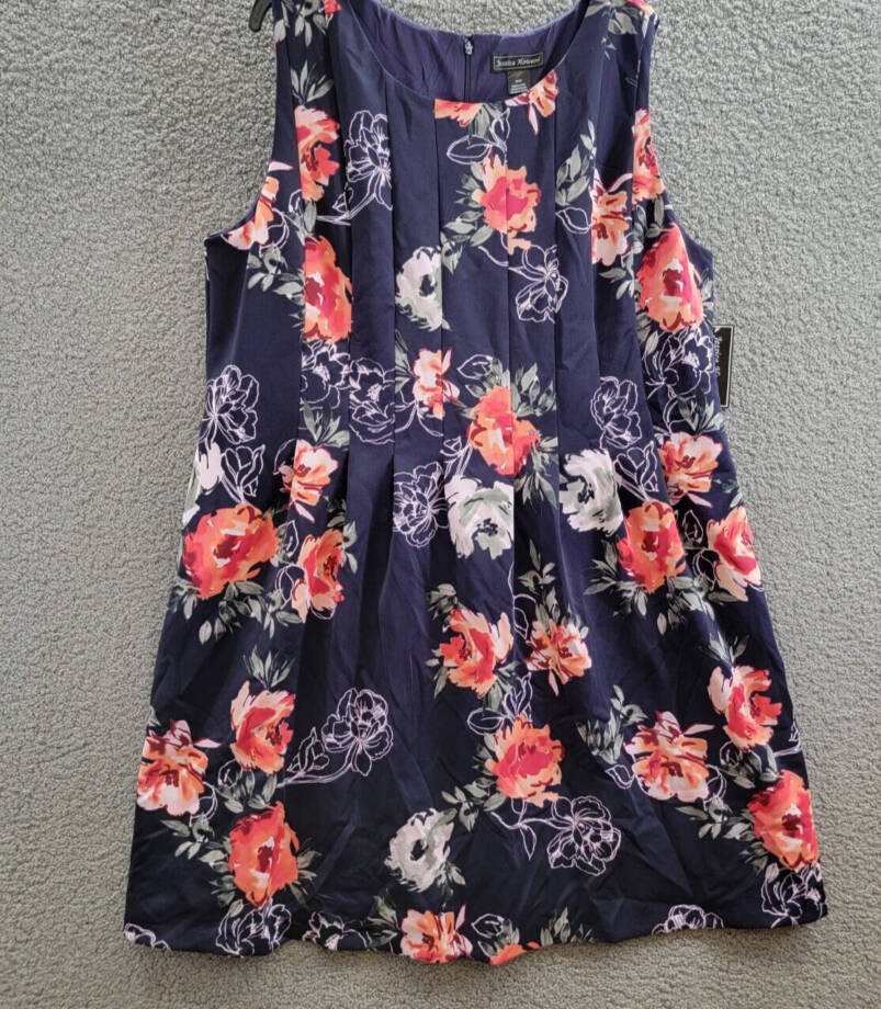 Jessica Howard Plus Size Floral Fit & Flare Dress Women's 24W Multi Back Zip