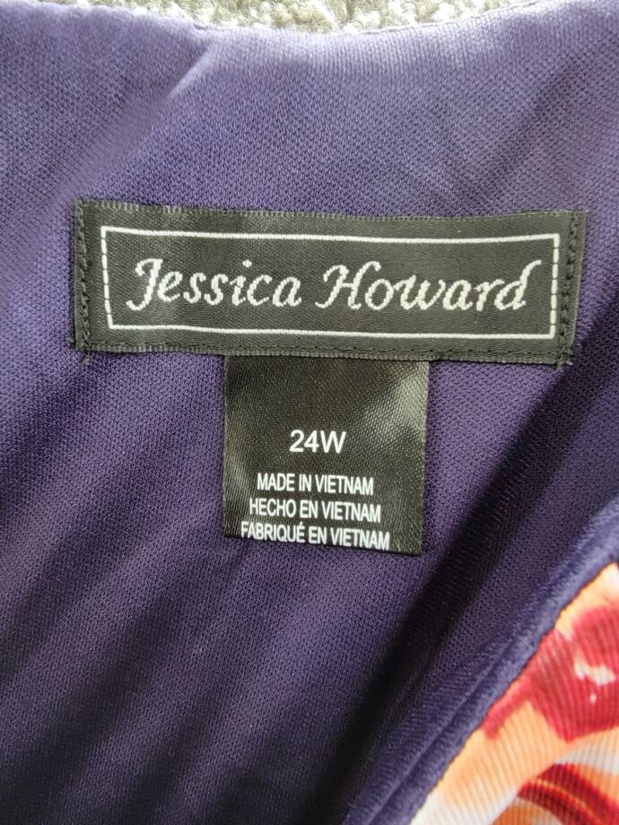 Jessica Howard Plus Size Floral Fit & Flare Dress Women's 24W Multi Back Zip
