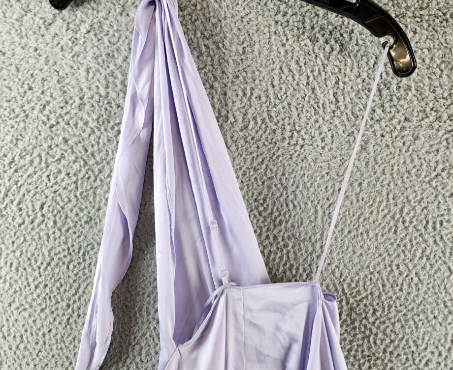 Steve Madden Whitney One Shoulder Dress Women's S Pastel Lilac Asymmetric Neck~