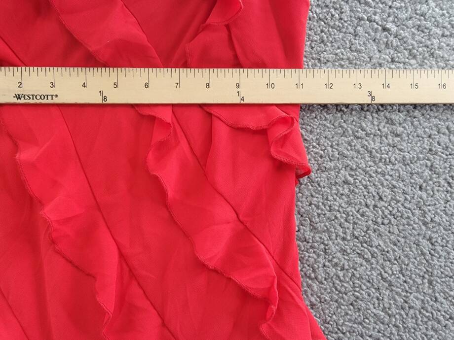 B Darlin Tiered Ruffled Chiffon One-Shoulder Gown Juniors 0 Red Side Zip Closure