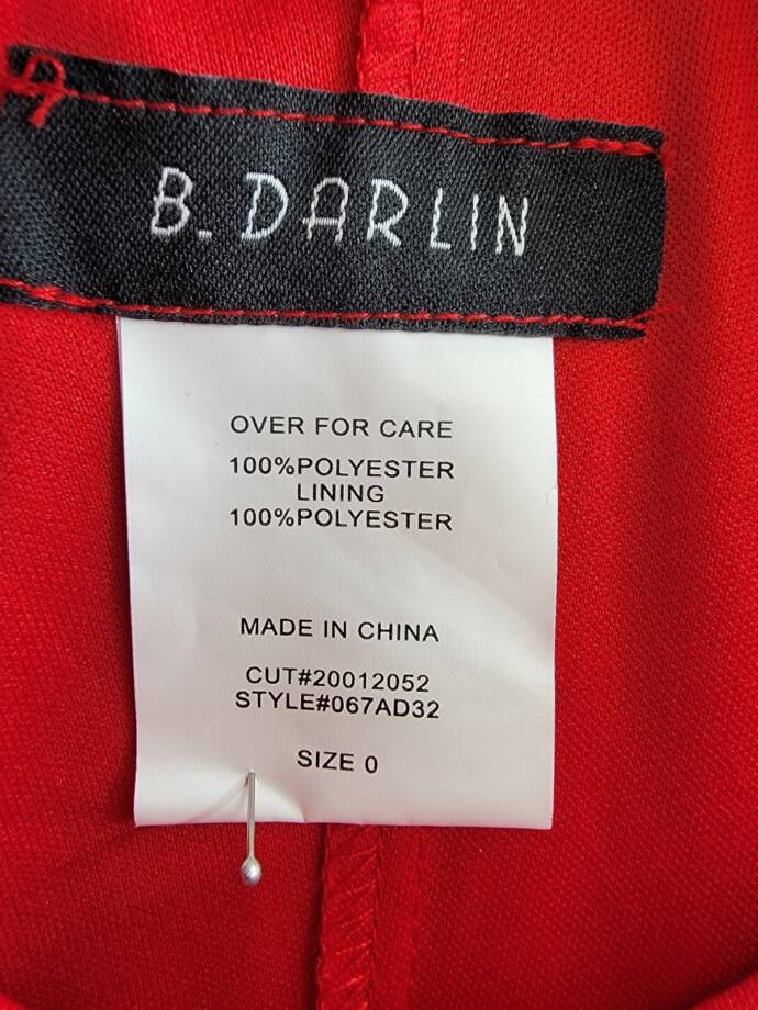 B Darlin Tiered Ruffled Chiffon One-Shoulder Gown Juniors 0 Red Side Zip Closure