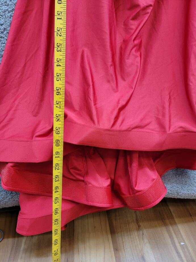 B Darlin Shirred Gown Juniors' 9/10 Red Sleeveless Cowl Neck Back Zip Closure