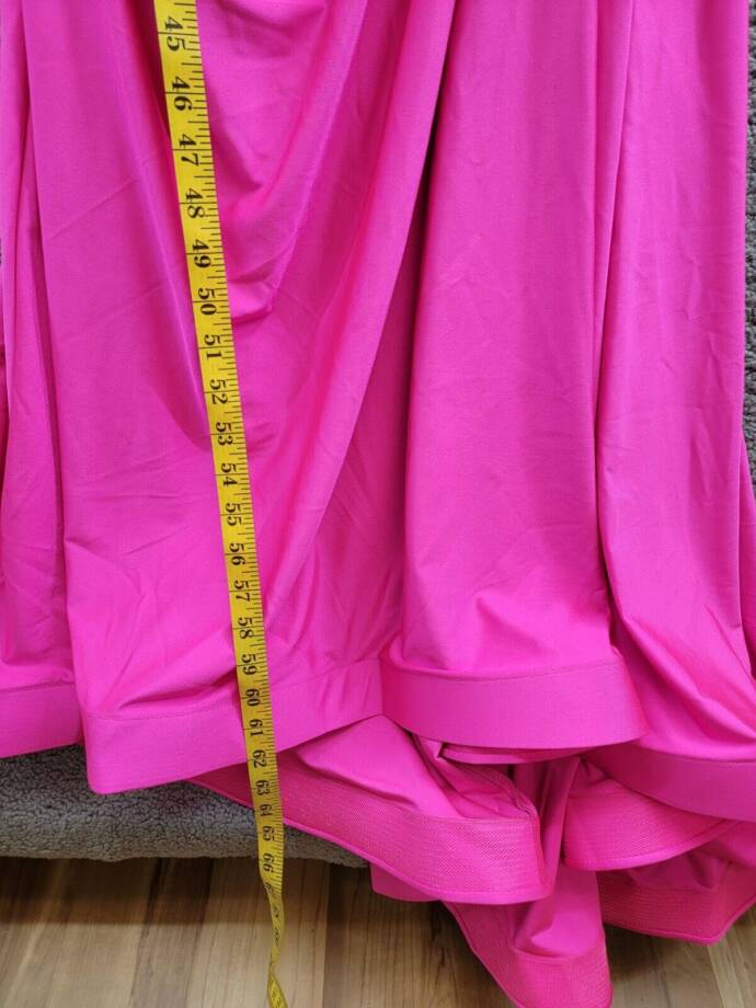 B. Darlin Satin Ruched Evening Dress Juniors 13/14 Neon Pink Cowl Neck Back Zip