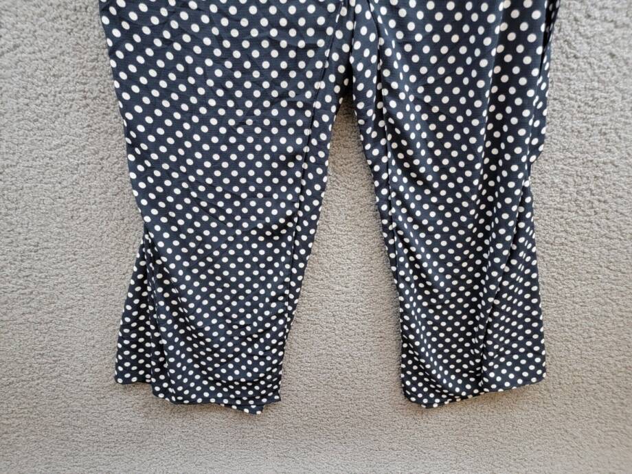 London Times Plus Polka-Dot Crepe Jumpsuit Women's 16W Navy/White Surplice Neck