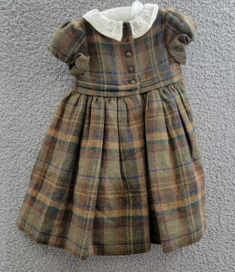 Ralph Lauren Plaid Smocked Wool Blend Dress & Bloomers Set Baby Girls' 18M Green