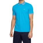 Hugo Boss Logo Detail Slim-Fit Polo Shirt Men's XXL Blue Short Sleeve Buttons~