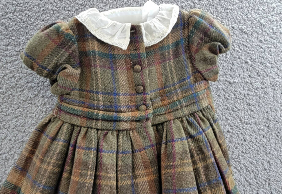 Ralph Lauren Plaid Smocked Wool Blend Dress & Bloomers Set Baby Girls' 18M Green