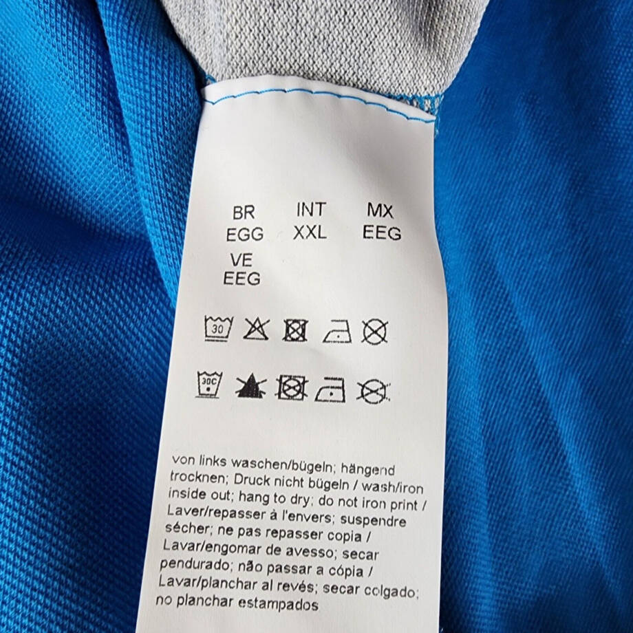 Hugo Boss Logo Detail Slim-Fit Polo Shirt Men's XXL Blue Short Sleeve Buttons~