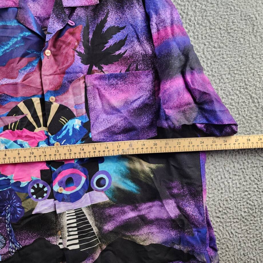 Scotch & Soda Slim Fit Placed Print Camp Shirt Mens XL Moody Festival Pocket S/S
