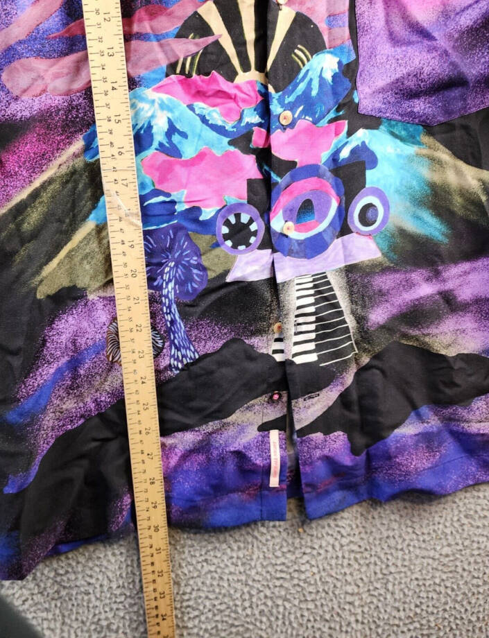 Scotch & Soda Slim Fit Placed Print Camp Shirt Mens XL Moody Festival Pocket S/S