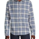 Rails Sussex Flannel Relaxed Fit Button Up Shirt Men's S Glacier Denim White L/S