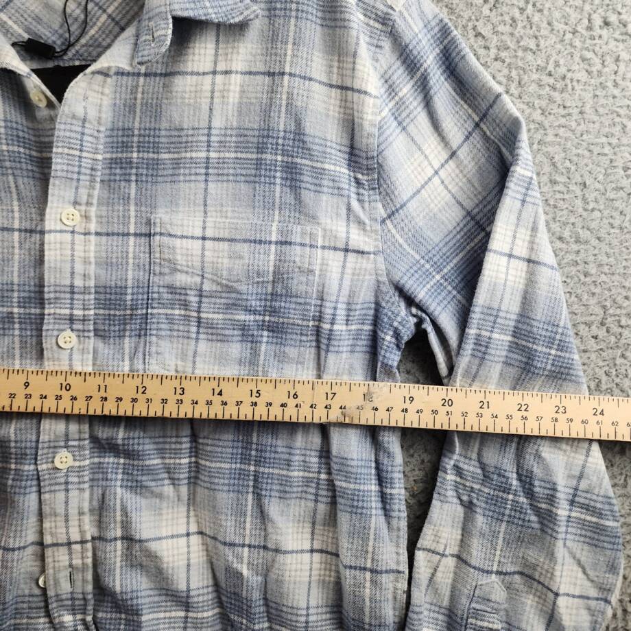 Rails Sussex Flannel Relaxed Fit Button Up Shirt Men's S Glacier Denim White L/S