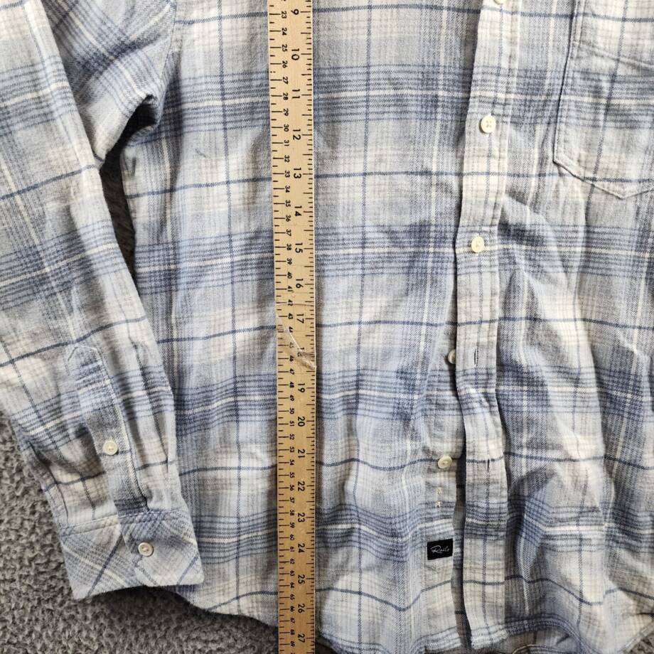 Rails Sussex Flannel Relaxed Fit Button Up Shirt Men's S Glacier Denim White L/S