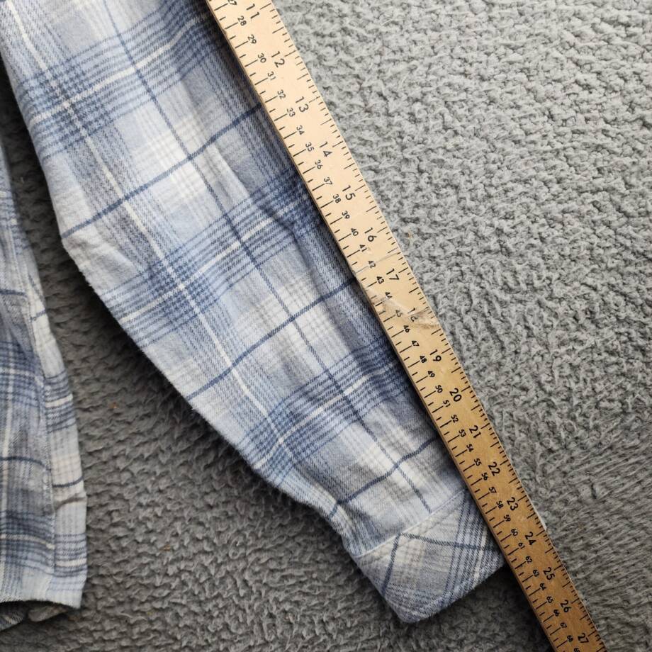 Rails Sussex Flannel Relaxed Fit Button Up Shirt Men's S Glacier Denim White L/S