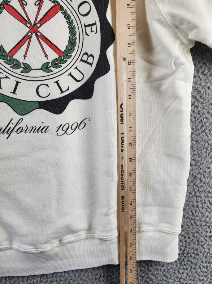 Retro Brand Graphic Sweatshirt Women's S Antique White Crewneck Long Sleeves~