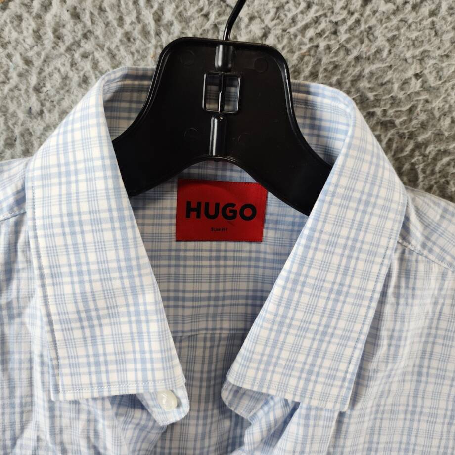 HUGO by Hugo Boss Kenno Slim-Fit Dress Shirt Men's 15.5US Green Check