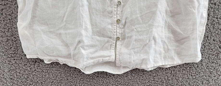 Bella Dahl Square Neck Tank Top Women's M White Solid Linen Back Button Closure