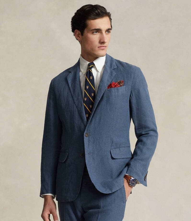 Polo Ralph Lauren Polo Soft Modern Linen Suit Jacket Men's 40R Corsair Blue