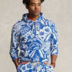 Polo Ralph Lauren Tropical Floral Spa Terry Hoodie Men's L Blue/White Pullover