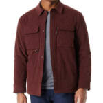 BASS OUTDOOR Relaxed Fit Corduroy Shirt Jacket Men's XXL Rum Raisin Long Sleeve