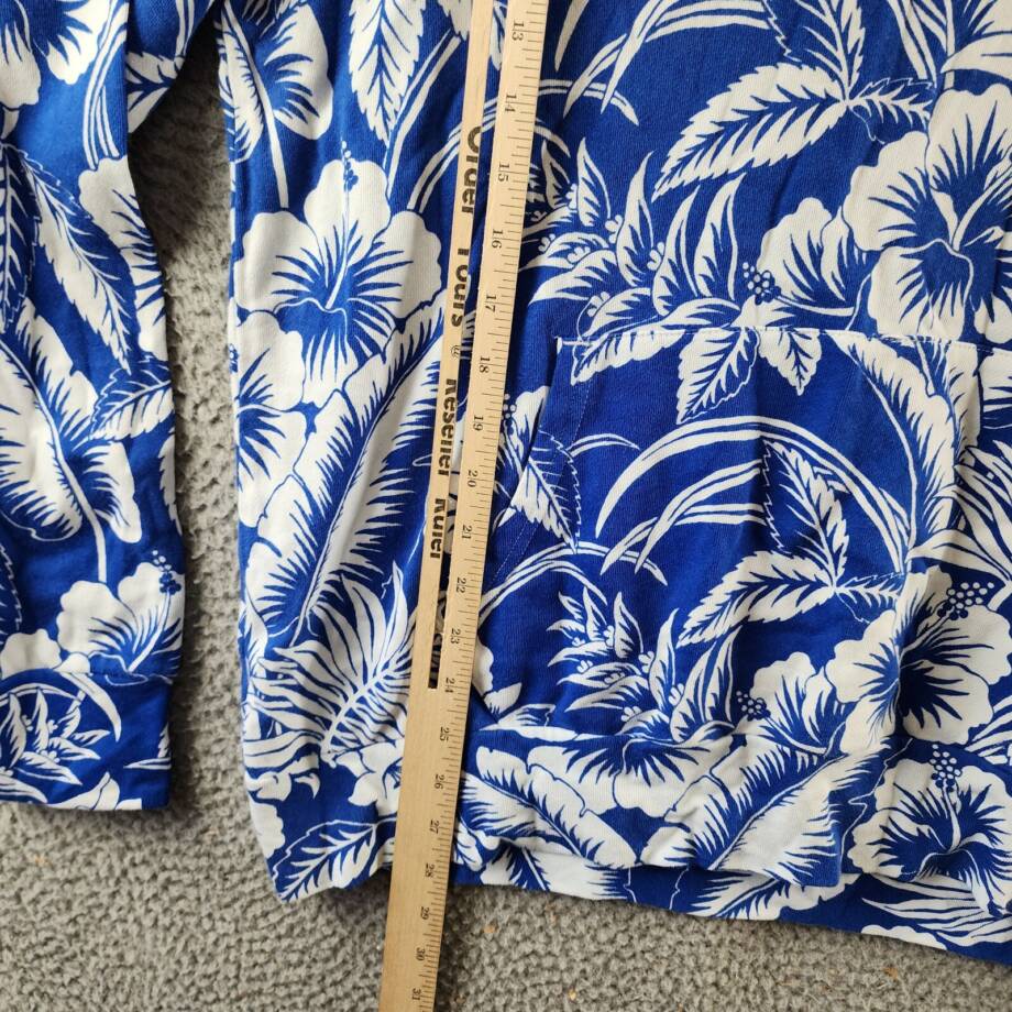 Polo Ralph Lauren Tropical Floral Spa Terry Hoodie Men's L Blue/White Pullover