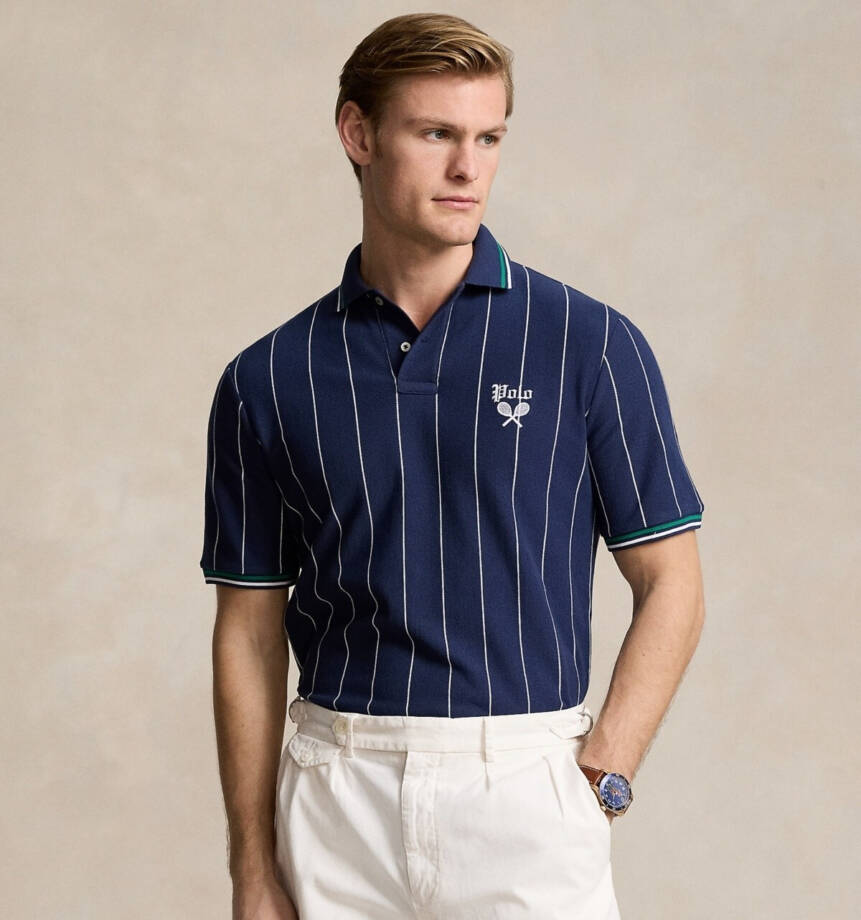 Polo Ralph Lauren Classic-Fit Embroidered Mesh Polo Shirt Men's L Newport Navy