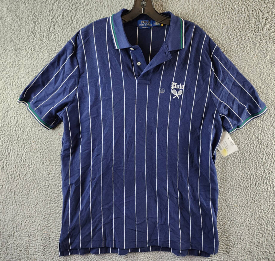 Polo Ralph Lauren Classic-Fit Embroidered Mesh Polo Shirt Men's L Newport Navy