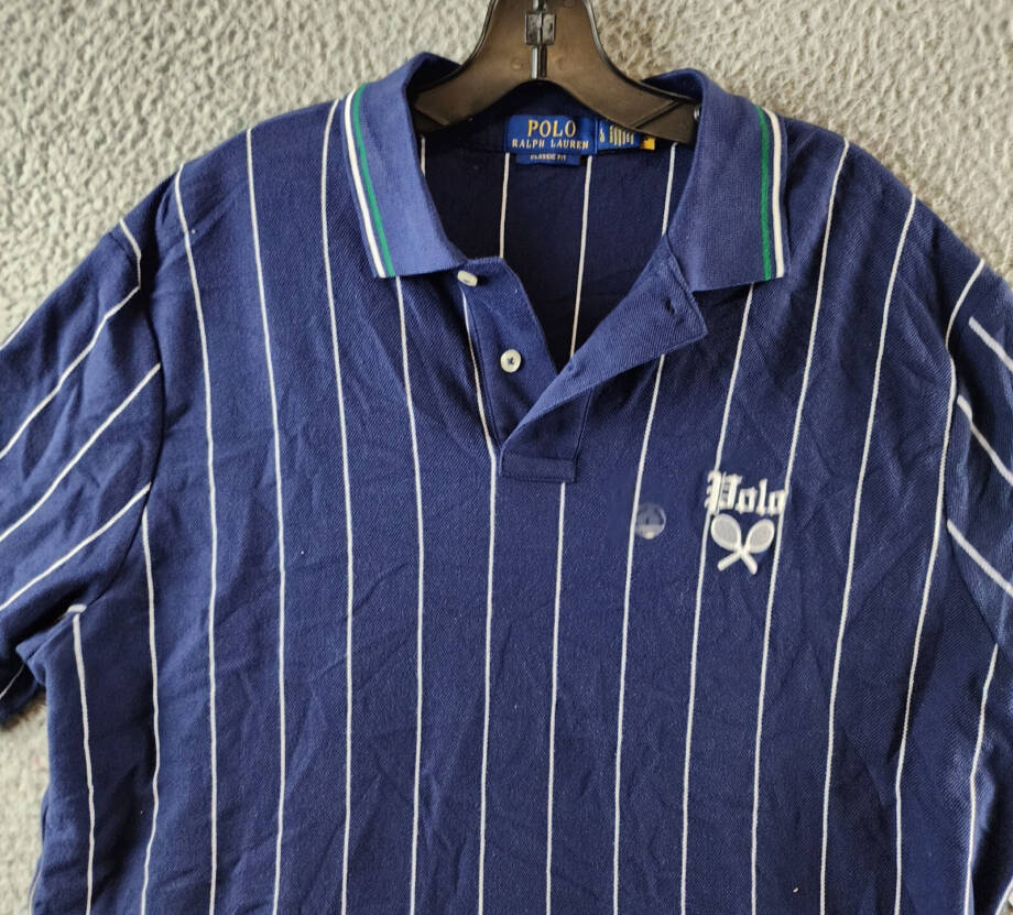 Polo Ralph Lauren Classic-Fit Embroidered Mesh Polo Shirt Men's L Newport Navy