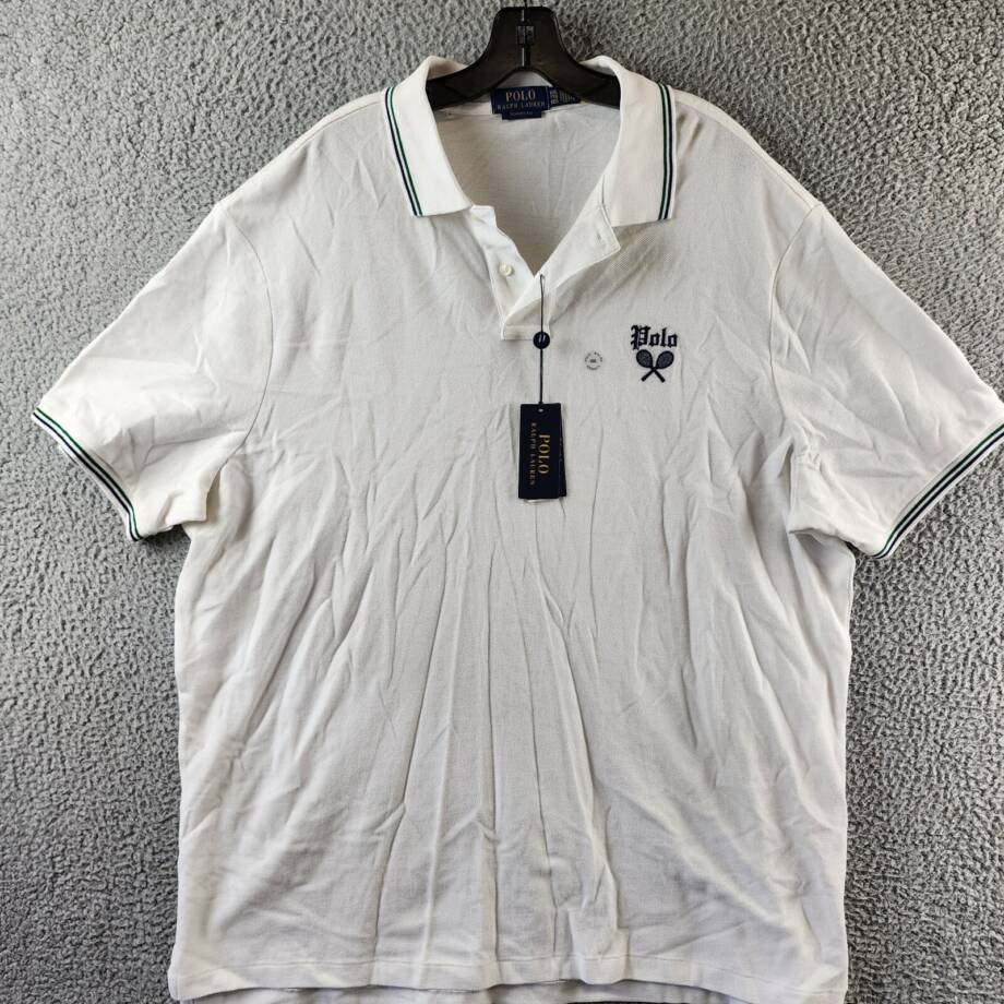 Polo Ralph Lauren Classic-Fit Embroidered Mesh Polo Shirt Men's XXL White