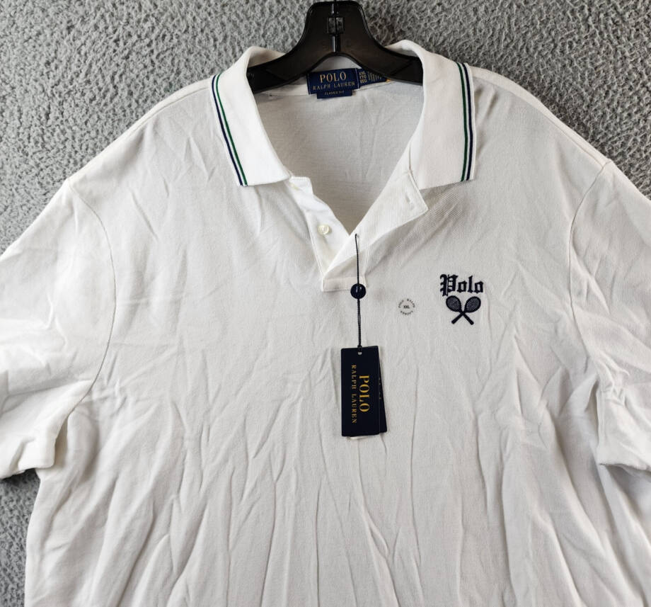 Polo Ralph Lauren Classic-Fit Embroidered Mesh Polo Shirt Men's XXL White