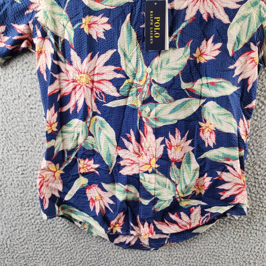 Polo Ralph Lauren Classic Fit Floral Seersucker Shirt Men's Small Multicolor