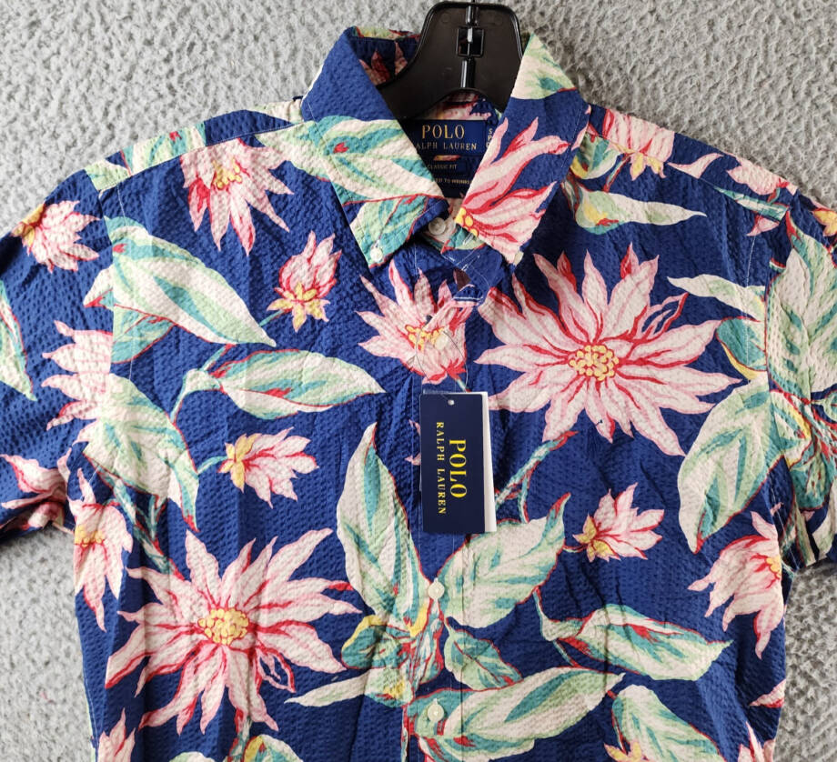 Polo Ralph Lauren Classic Fit Floral Seersucker Shirt Men's Small Multicolor