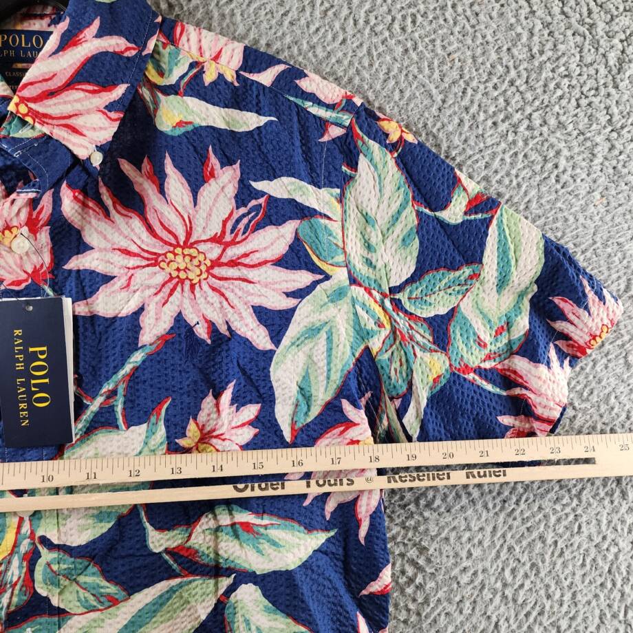 Polo Ralph Lauren Classic Fit Floral Seersucker Shirt Men's Small Multicolor