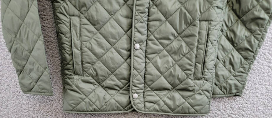 Peter Millar Suffolk Quilted Youth Jacket Boys M Olive Stand Collar Zip Snap L/S