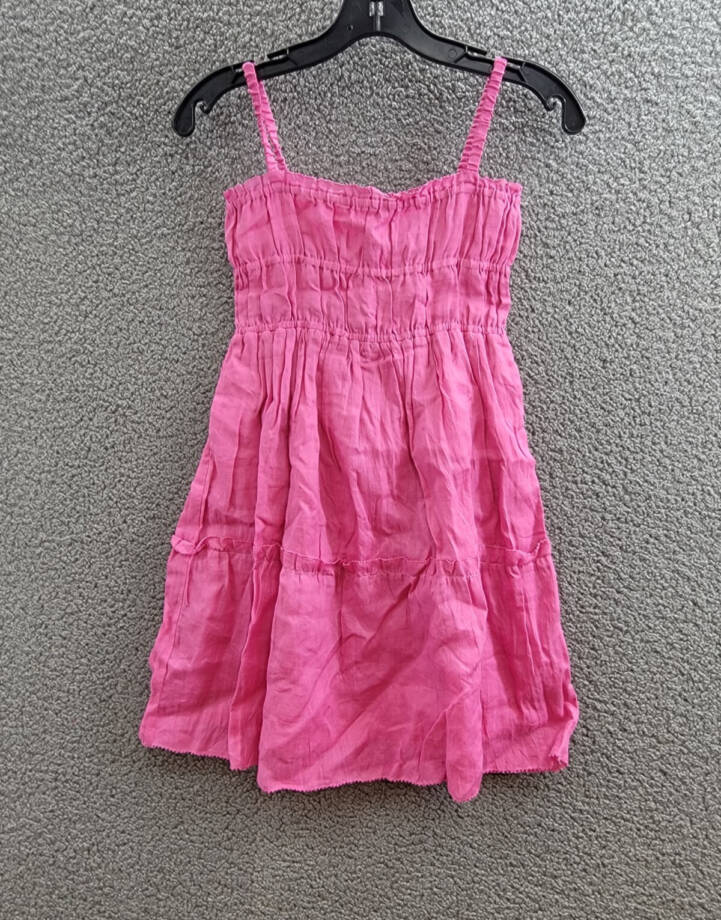 Sea Cole Smocked Sleeveless Dress Big Girls 10Y Pink Back Zip Closure