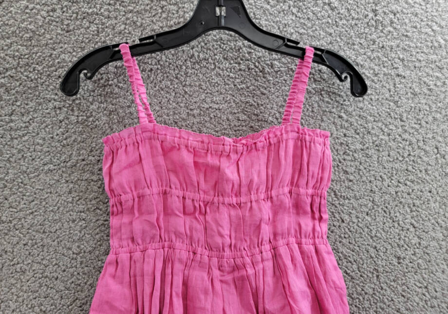 Sea Cole Smocked Sleeveless Dress Big Girls 10Y Pink Back Zip Closure