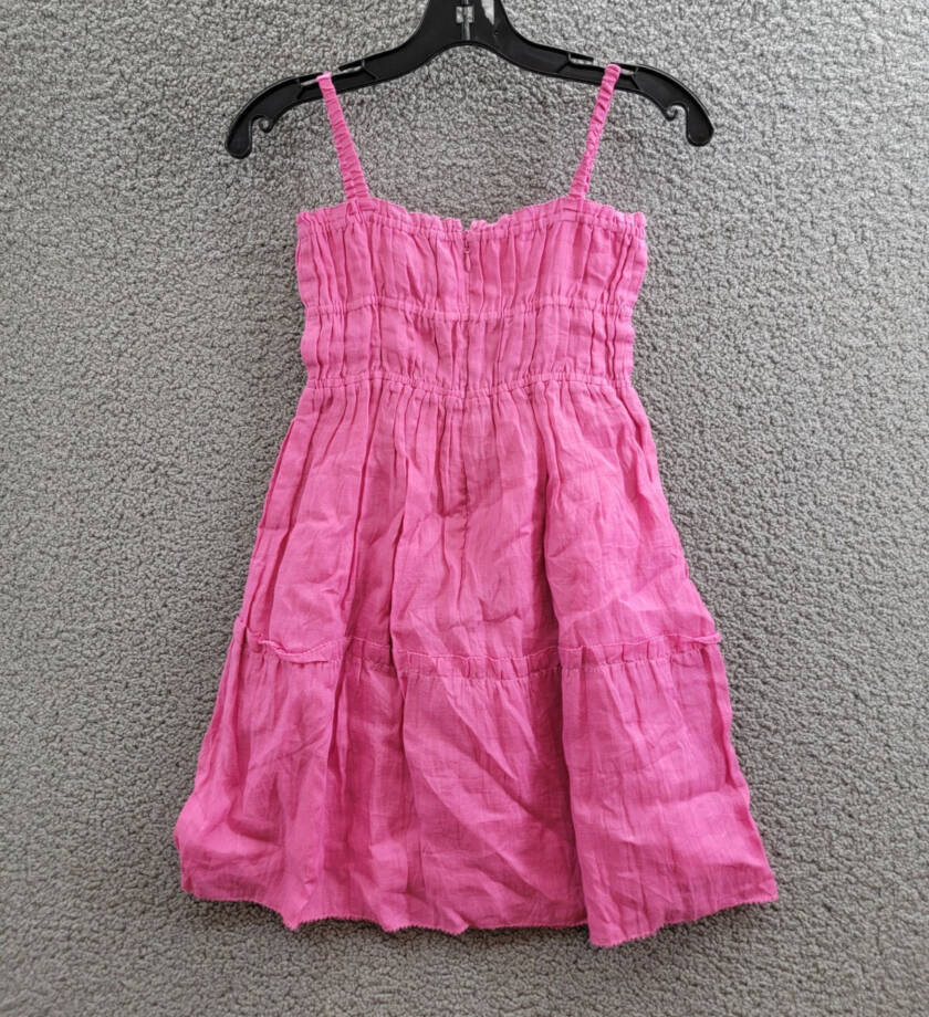 Sea Cole Smocked Sleeveless Dress Big Girls 10Y Pink Back Zip Closure