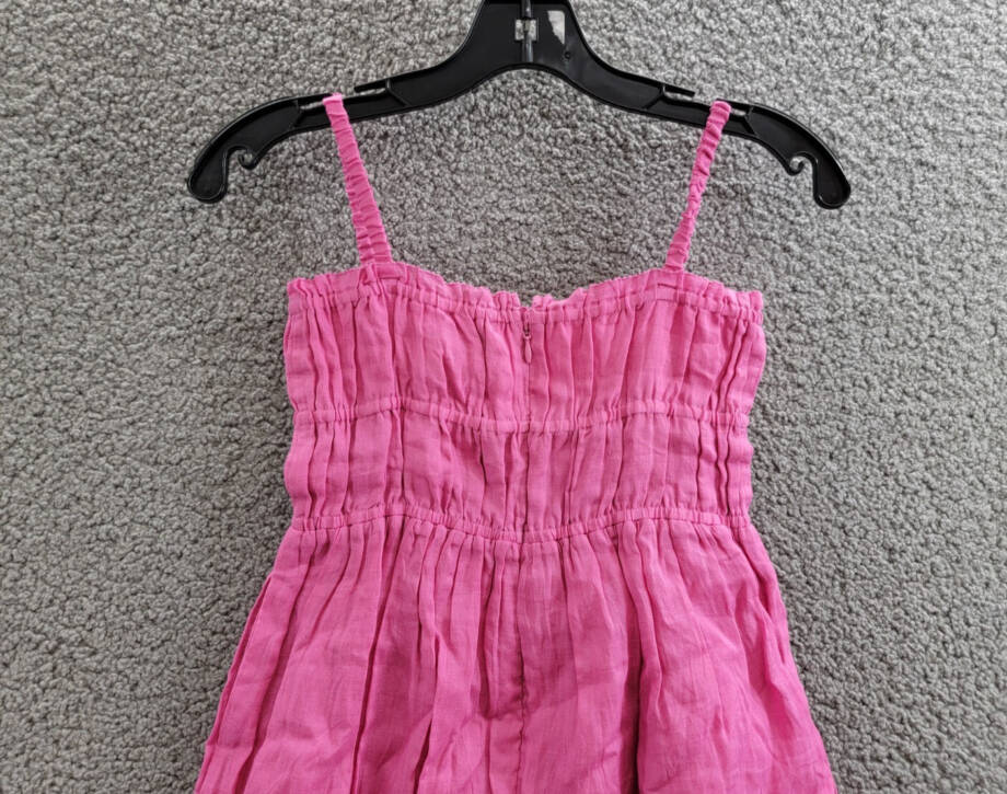 Sea Cole Smocked Sleeveless Dress Big Girls 10Y Pink Back Zip Closure