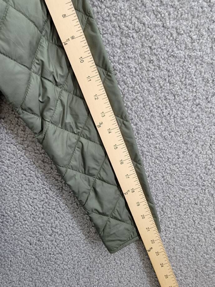 Peter Millar Suffolk Quilted Youth Jacket Boys M Olive Stand Collar Zip Snap L/S