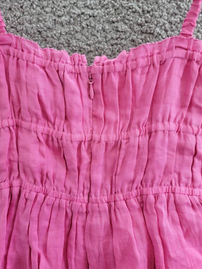 Sea Cole Smocked Sleeveless Dress Big Girls 10Y Pink Back Zip Closure