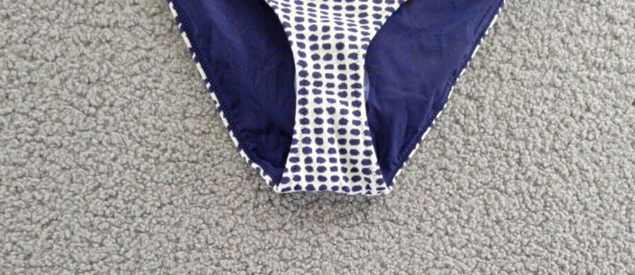 lemlem Lucy Side-Tie Bikini Bottoms Women's S Sisay Blue/White Low Rise Dotted