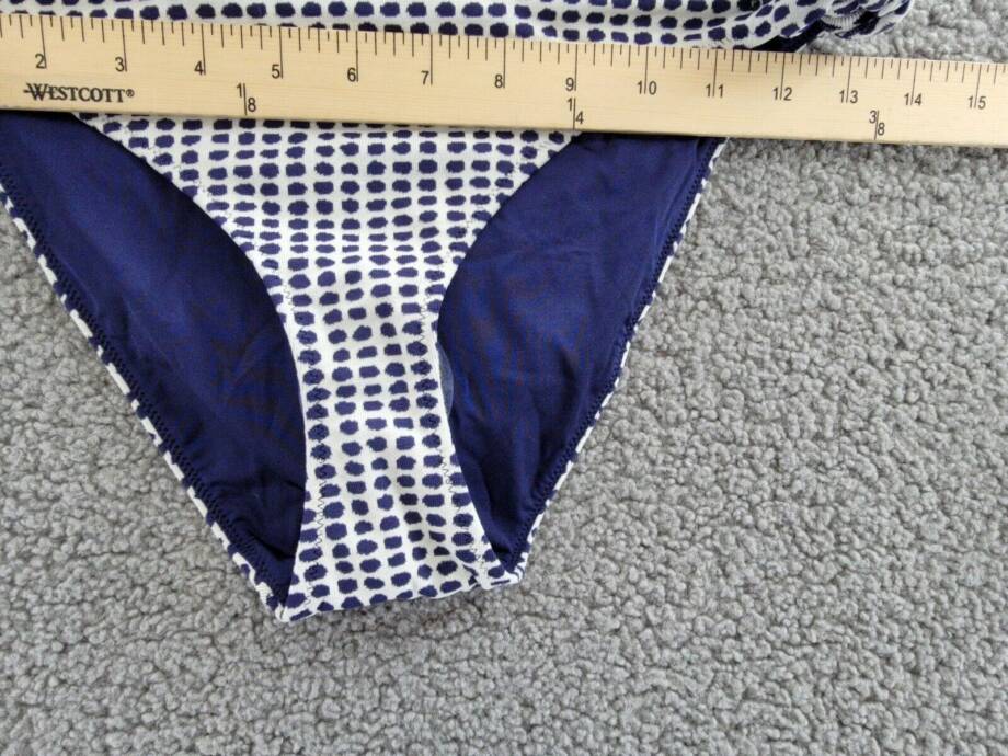 lemlem Lucy Side-Tie Bikini Bottoms Women's S Sisay Blue/White Low Rise Dotted